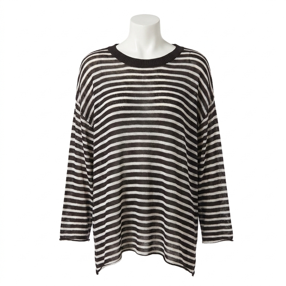 NEW COCO + CARMEN arcana striped layering sweater in black